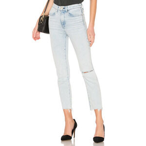 Rag & Bone Ankle Cigarette Jean Light Wash Dean‎ Rinse Frayed Hem 26 Indie Luxe
